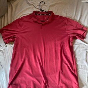 Nike Mens Dry Fit Golf Shirt - Red